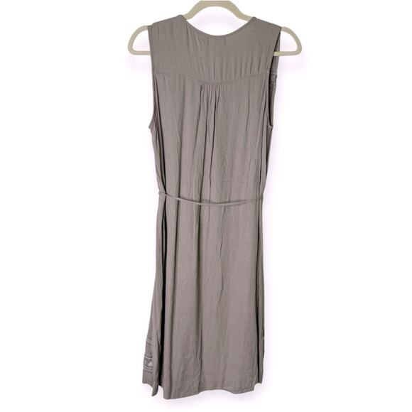 Time and Tru Brown Midi Dress with Blue Accents - Picture 2 of 15